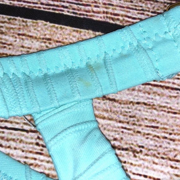 Lands' End Clear Aqua Textured High Neck Tankini Top Size 6 - Picture 8 of 10